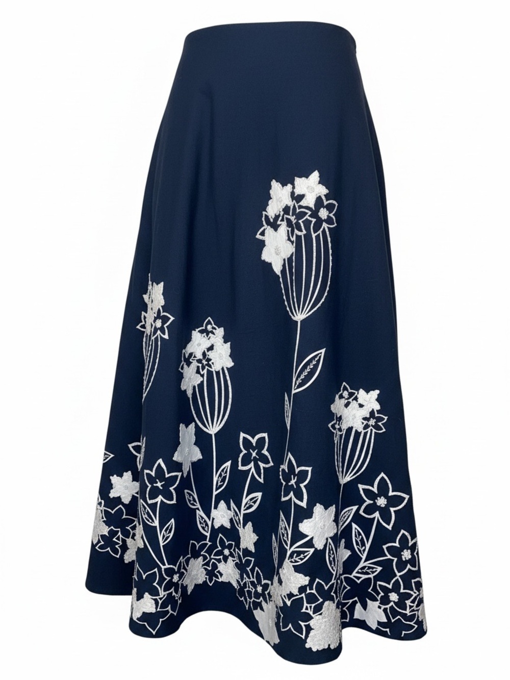 GRACIE & ME Fit’n’ Flare Floral Midi Skirt Sequins & Beading Black White SZ 10